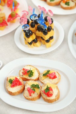 Dizi soğuk aperatifler ve kanepe, portre