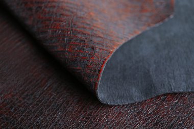 Siyah-kahverengi deri ön ve yanlış tarafında arka plan doku