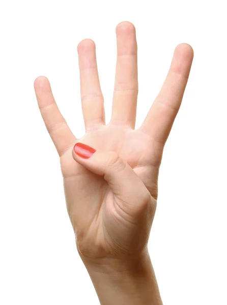 Woman hand making sign — Stock Photo, Image