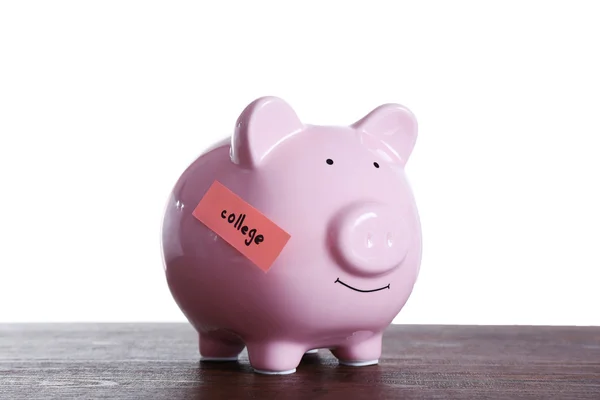 Piggy bank met geld voor Universiteit — Stockfoto