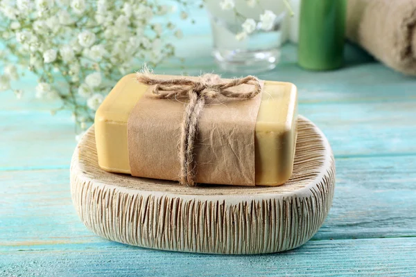 Soap on dish close up — Stock Photo, Image