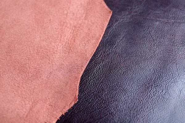 Braunes Leder auf der Vorder- und Rückseite Textur Hintergrund — Stockfoto