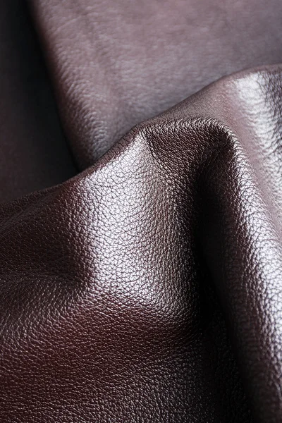 Braun faltig Leder Textur Hintergrund — Stockfoto