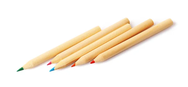 Lápis coloridos sobre branco — Fotografia de Stock