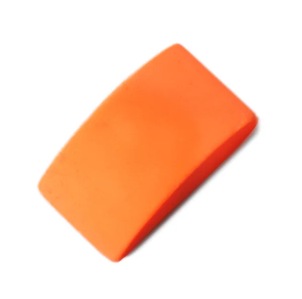 Orange eraser on white background — Stock Photo, Image