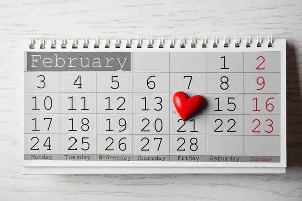 Calendario para San Valentín — Foto de Stock