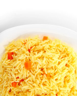 Çanak vejetaryen pirinç, üstten görünüm