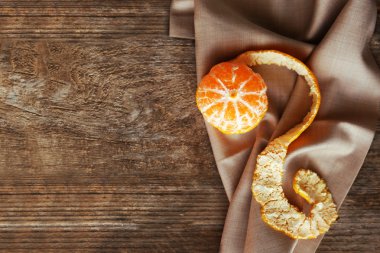 Mandalina eski ahşap tablo, yakın çekim