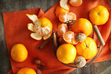 Mandalina eski ahşap tablo, yakın çekim