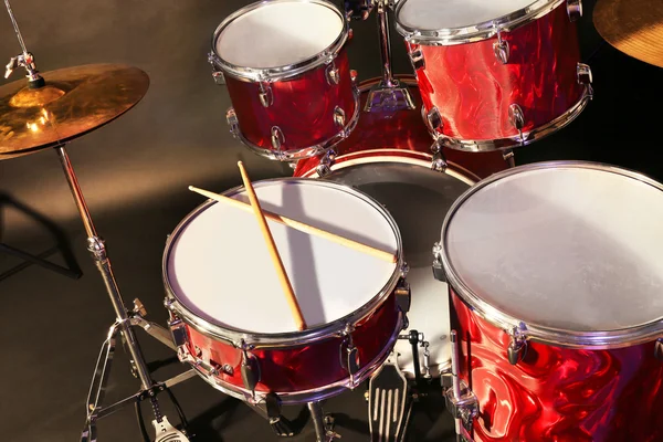 Drums set and sticks — Stock Photo, Image