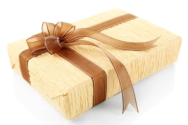 Beautiful gift with bow — Stock Photo, Image