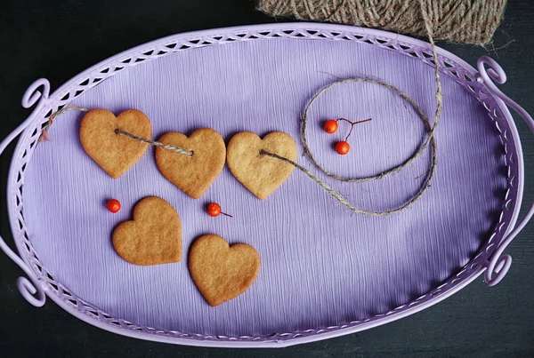 Kalp şeklinde bisküvi — Stok fotoğraf