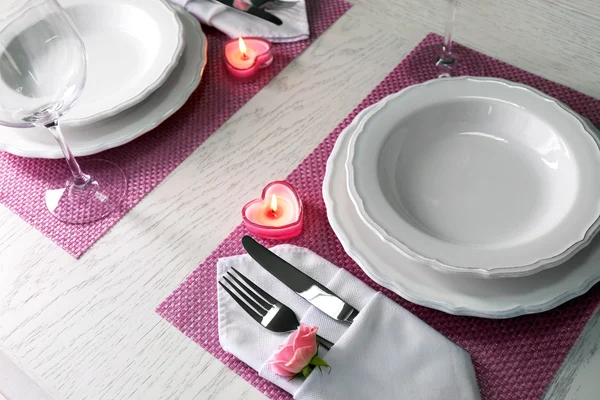 Table setting for two person — Stock Photo, Image