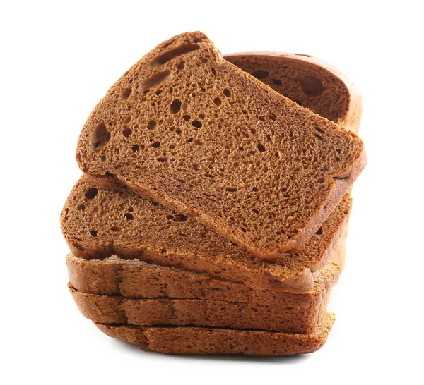 Pan rebanado aislado en blanco —  Fotos de Stock