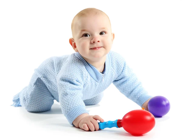 Schattig baby met speelgoed — Stockfoto