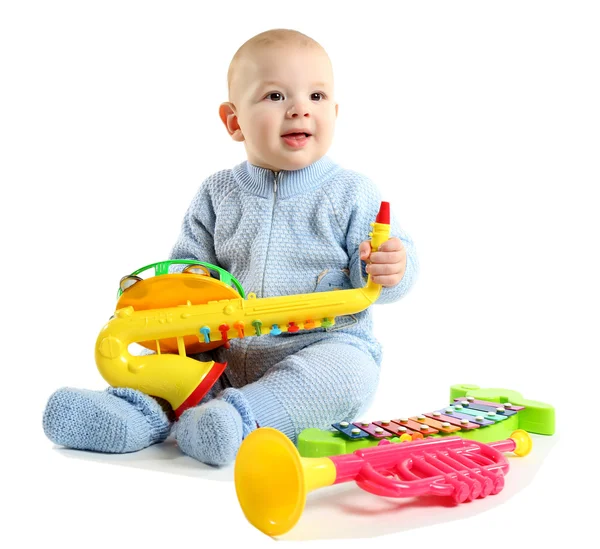 Entzückendes Baby mit Spielzeug — Stockfoto