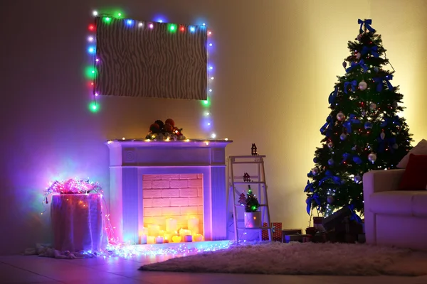 Habitación decorada de Navidad — Foto de Stock