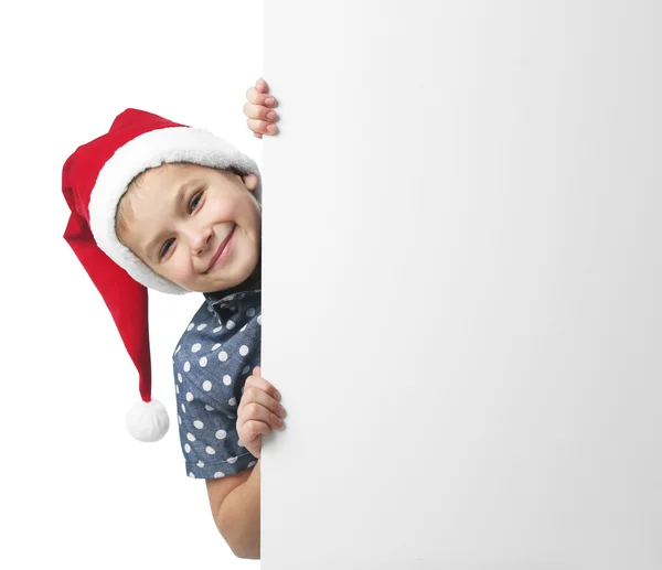 Ragazzo in cappello Babbo Natale — Foto Stock