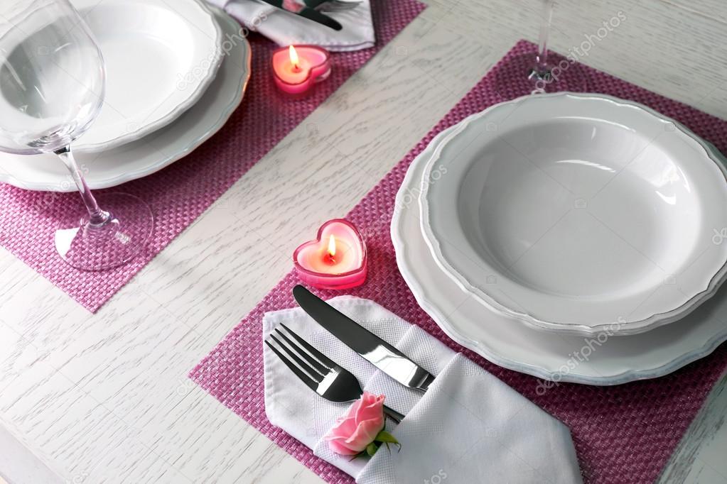 Table setting for two person Stock Photo by ©belchonock 96883626