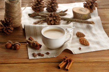 Kahve peçete üzerinde