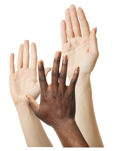 Set of raised hands — Stock Photo, Image