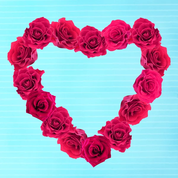 Valentines day hart gemaakt van rozen — Stockfoto