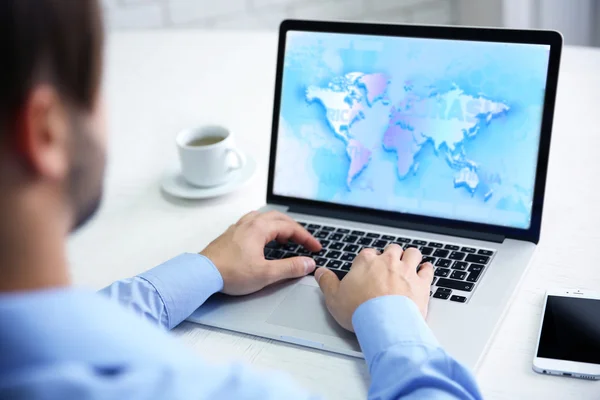 Man working with laptop