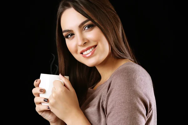 Γυναίκα με φλιτζάνι καφέ — Φωτογραφία Αρχείου