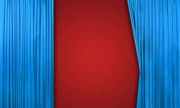 Blue curtain on theater — Stock Photo, Image