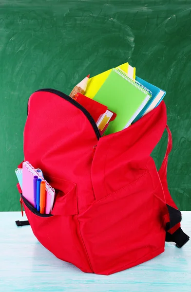 Bag with school equipment — Stock Photo, Image