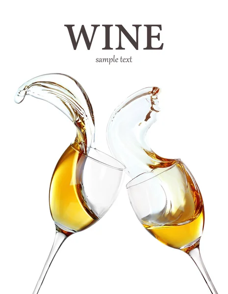Glasses of  wine with splash — Stock Photo, Image