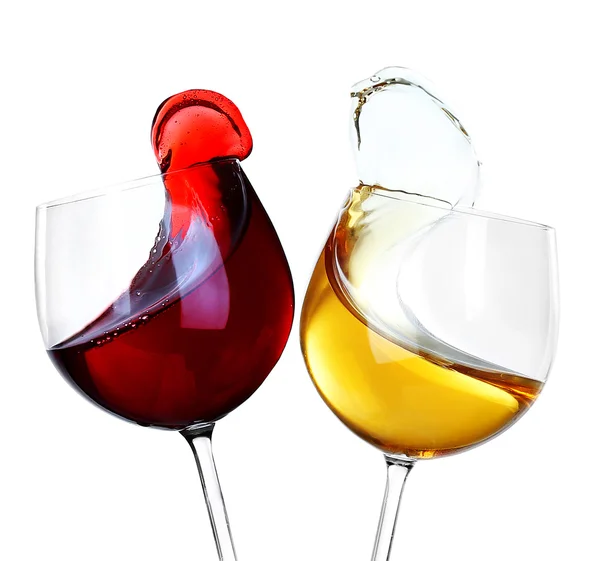 Red and white wine pouring — Stock Photo, Image