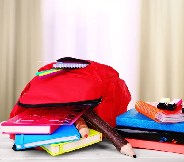 Bag with school equipment — Stock Photo, Image
