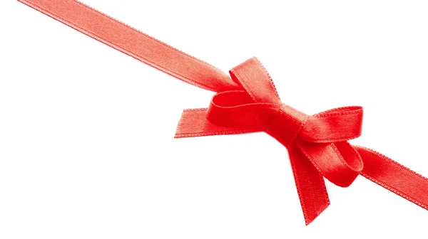 Red ribbon with bow — Stock Photo, Image