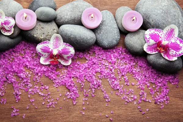 Spa stones and orchids — Stock Photo, Image