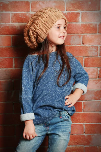 Portrait of little fashion kid girl — Stock Photo, Image