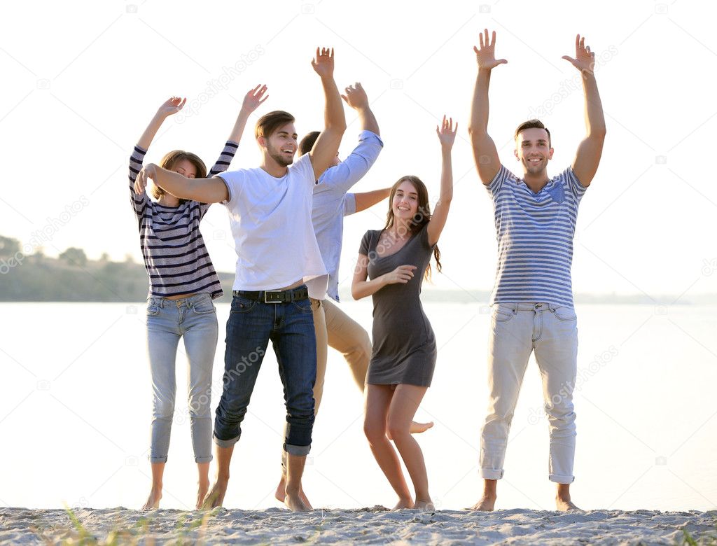 Pretty Young people with beer 