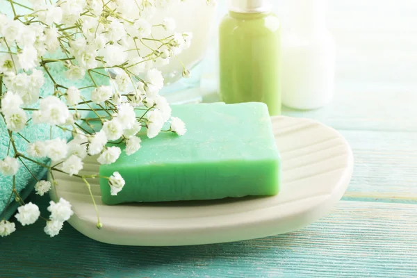 Soap on dish close up — Stock Photo, Image