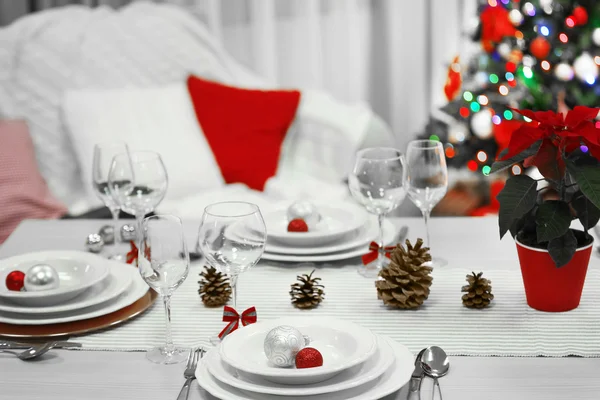 クリスマステーブルの設定 — ストック写真