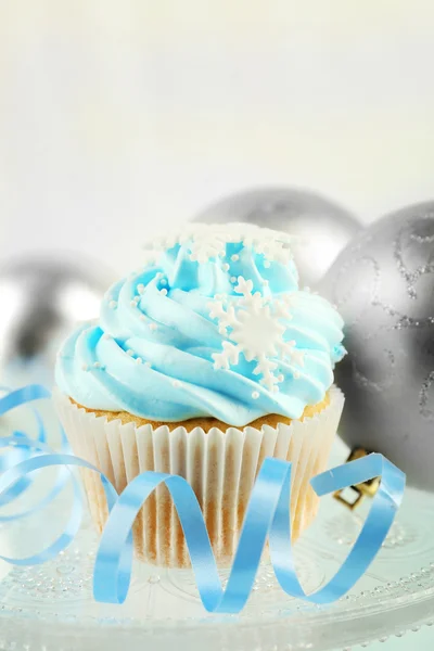 Lezzetli mavi cupcake süsleme, closeup ile — Stok fotoğraf