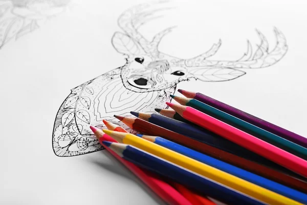 Doodle tekening van herten — Stockfoto