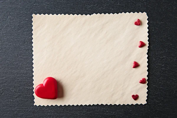 Blank present Valentine card — Stock Photo, Image