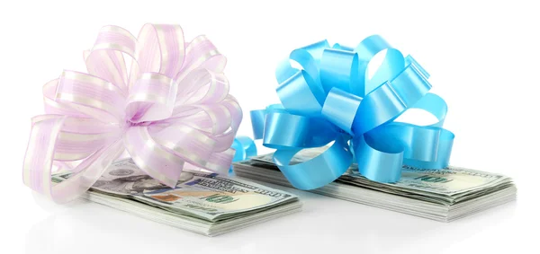 Dollars and two big bows — Stock Photo, Image