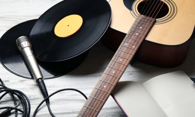müzik aletleri üstünde göster 