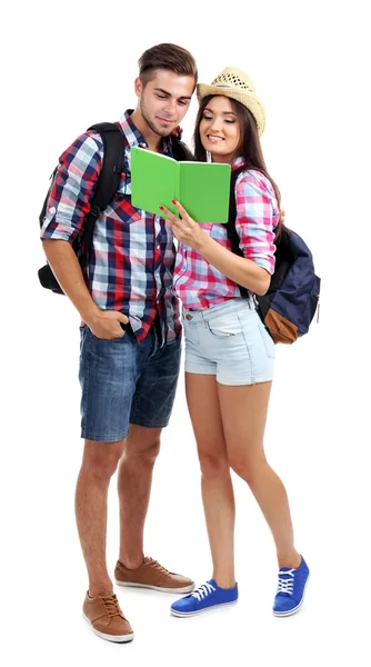 Pair of happy tourists — Stock Photo, Image