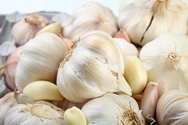 Weißer Knoblauch Hintergrund — Stockfoto