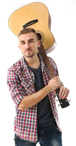 Joven músico con guitarra — Foto de Stock