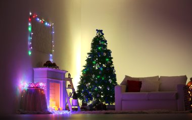 Süslü Noel odası