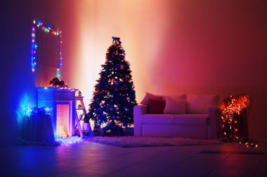 Süslü Noel odası