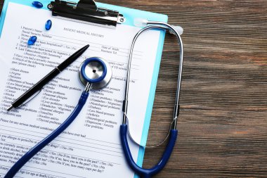 Sağlık stetoskop, Pano, hap ve kalem